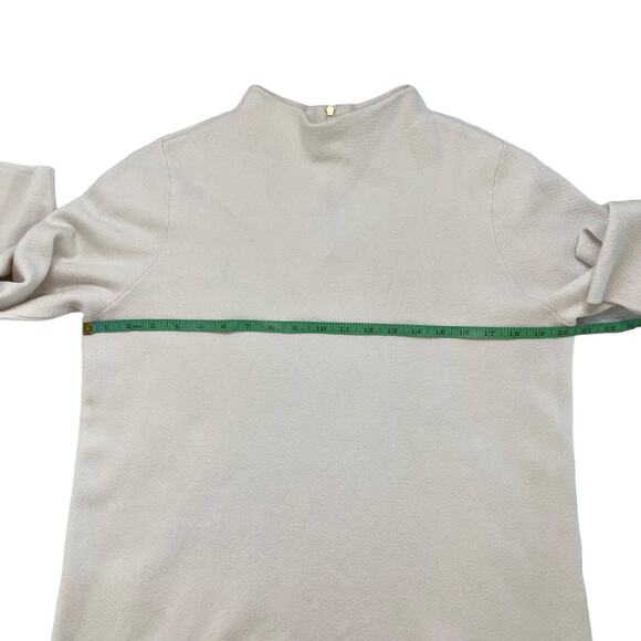 CHICOS Pale Pink Mock Neck Exposed Zipper Chevron Textured Sweater Size Large 2 - Picture 8 of 11